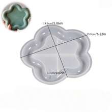 1个花形硅胶模具，DIY简易花卉托盘石膏模具，家居装饰/礼品展示环氧树脂模具，手工浇铸模具，珠宝展示托盘粘土硅胶模具 - 白色 - 查看 10
