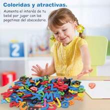 Juego de Letras Magneticas en Español Alfabeto Magnetico de 224 Piezas Material Montessori Didactico para Hogar y La Escuela con 2 Plumones y Borrador Juguetes Educativos para Niños de 3-8 AñosDuradero y cultiva el interés de los niños - Multicolor - Ver 5