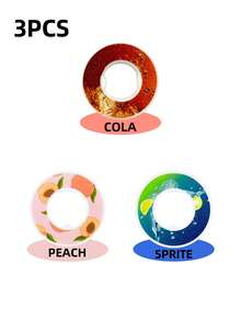 Bộ 3/5 viên nang hương vị trái cây tròn, vòng hương vị không đường, không calo sáng tạo, thích hợp cho chai nước nhựa, cốc thể thao và phụ kiện cốc thể thao. - Nhiều màu - Xem 13