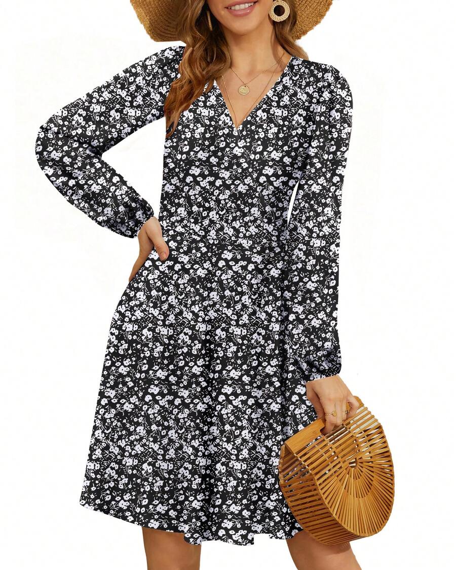 Boho    Split  Wrap    Home - Hoa đen - Xem 1