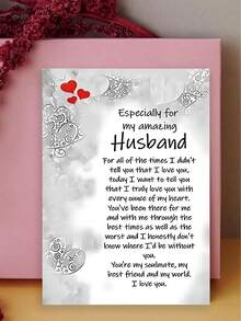 1 张“你是最棒的老公”情人节贺卡。包含信封和优质纸张。俏皮优雅的心形设计。表达温柔的爱意——送给老公的理想贺卡（4.7 英寸 x 6.7 英寸）。