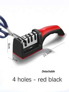 3-Stage Handheld Knife Sharpener With Non-Slip Base, Multifunctional Kitchen Knife Accessory Tool - Multicolor - View 5