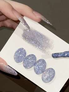 12毫升秋冬美甲粉红蓝闪粉凝胶指甲油，2025网络红人闪光反光迪斯科钻石胶指甲油美白流行美甲沙龙美甲用品圣诞美甲 - 彩色 - 查看 5