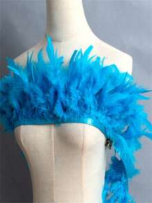 1Yards Fluffy Turkey Feathers For Crafts Ribbon Feather Trim Fringe Feather Dancer Carnival Costumes Wedding Decoration