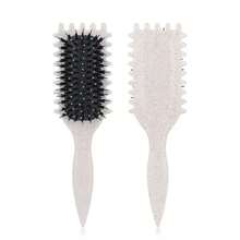 Wheat Straw Massage Comb, Multifunctional Curling Comb, Airbag Comb For Straight Hair. - 米色 - 查看 6