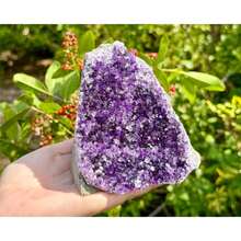 1pc Huge Amethyst Cluster Decor, Top Grade Natural Uncut Amethyst Geode Crystal Cluster From Uruguay, Gemstone Geosurvey Instrument - Multicolor - View 14