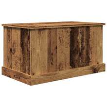 Coffre de rangement vidaXL, aspect bois recyclé, 70 x 40 x 38 cm, matériau à base de bois - Tabac - Voir 4