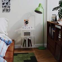 2pcs Acrylic Side Table With Storage Shelf, Transparent Minimalist 2-Tier Nightstand For Small Space, Office, Bedroom, Living Room, Study