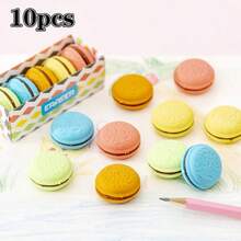 20/10/5 Pcs Macaron Cream Filled Erasers, Large Size Creative Erasers, Cute Design, Suitable For Students, Pencil Erasers, School Supplies, Office Supplies, Back To School Classroom Prizes - Multicolor - View 9