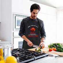 ZOORON Funny Black Chef Aprons For Men Adjustable BBQ Grill Kitchen CooFKing Aprons With Pockets, Grill Accessories,OnceYouPutMyMeatinYourMouth - 一旦你把我的肉放進你的嘴裡 - 查看 7