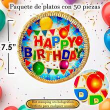 Disposable Kitchenware - Happy Birthday Banners and Balloons - View 3