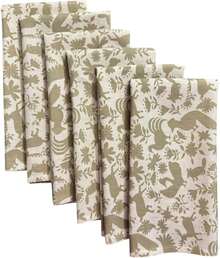 BILLU Servilletas de Tela para Mesa Elegantes Set de 6 Absorbentes, Lavables, Limpieza y Decoración de 48cm X 48cm (Mexicano Olivo) - Puebla - Ver 8