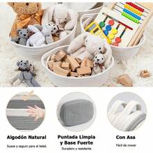 Storage Baskets - بني + أبيض - مشاهدة 6