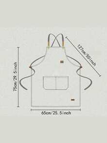 1pc Thickened Canvas Apron,Waterproof Apron And Oil-Proof Apron With Pockets,Universal Apron For Women And Men,For Cooking Coffee Bar,Restaurant,Multipurpose Aprons Professional Kitchenwear - 彩色 - 查看 7