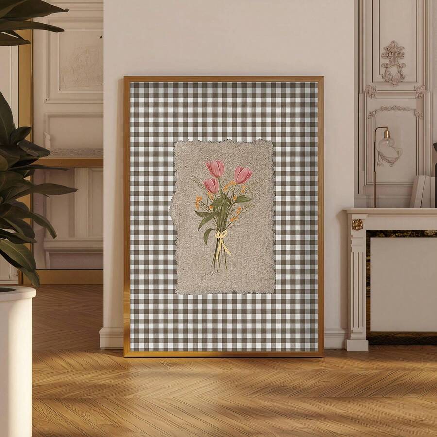 1幅无框乡村风格花束可打印墙画，质朴花卉装饰，非常适合温馨的客厅、走廊、入口、乡村住宅，美观的帆布画，也适用于卧室、宿舍、派对装饰。最佳礼物之选，生日礼物，趣味海报，房间装饰，卧室，房间装饰，墙面装饰画，印刷品，海报，复古装饰，卧室装饰，大学宿舍必备 - 彩色 - 查看 1