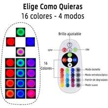 Lámpara de proyección con 16 Colores, Proyector de Luz Arcoíris de Rotación de 360 Grados con control remoto, para cumpleaños, Día del Niño, decoración y fotografía(default) - Multicolor - Ver 4
