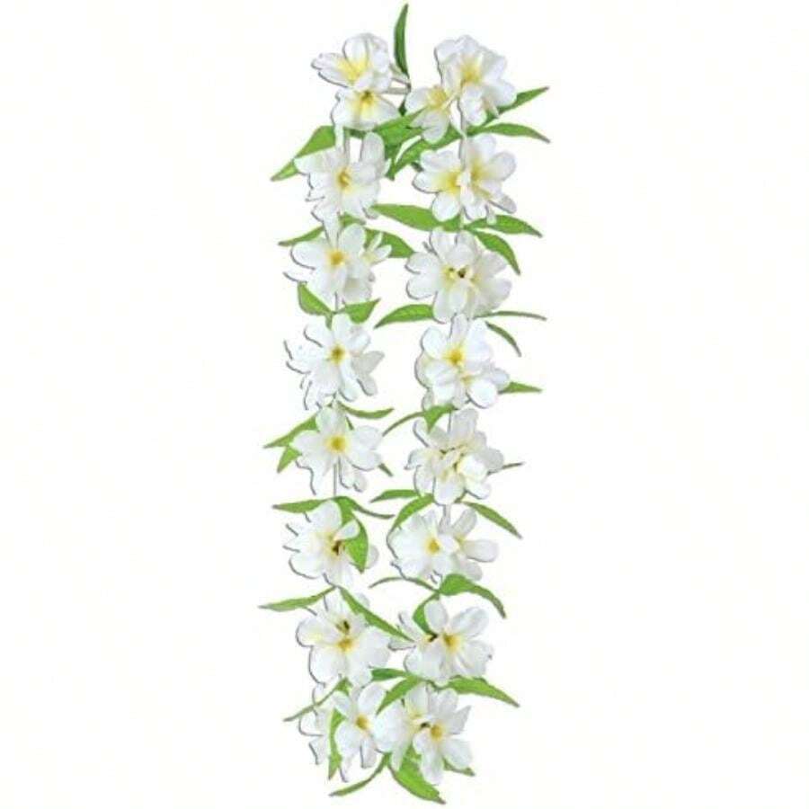 Beistle 57390 'N Petals Tropical Jasmine Lei Party Favors, 40-Inch, white/yellow/green(Silk 'N Petals - Jazmín tropical lei) - Multicolor - Ver 1