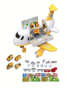 Children's Ejection Track + Storage Inertial Airplane Alloy Car, Musical Early Education Inertial Car Model, Parent-Child Interactive Educational Toys For Boys And Girls (Accessories, Buttons, Stickers, Colors, And Styles Are Random) - Multicolor - View 15