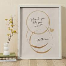1pc Mug Stain Canvas Poster, How Do You Like Your Coffee? With You Art, Coffee Corner Mug Stain Poster, Wall Art,Wall Decor, Ideal Gift For Bedroom Living Room Kitchen Corridor, Wall Art, Wall Decoration, Fall Decor, Room Decoration, No Frame - Multicolor - View 2