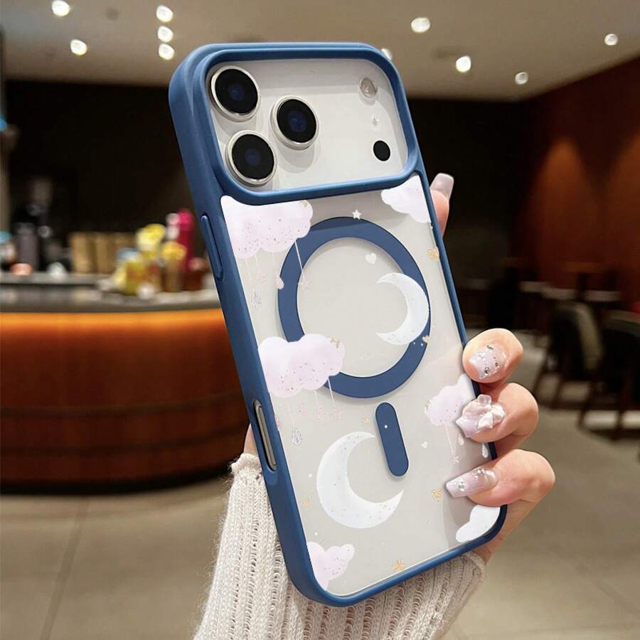 Funda Magnética para Teléfono Compatible con iPhone 17 Air/16/15/14/13/12/11 Pro, Pro Max, Plus, X/XS/XS Max, Compatible con Samsung Galaxy S22/S23FE/S24FE Plus, Ultra, Marco de TPU + Marco de Lente Independiente, Anillo Magnético Incorporado Adsorción Instantánea MagSafe, Serie de Colores Macaron, Combinaciones de Múltiples Colores - Azul oscuro - Ver 1