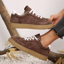 春季新款女式白色学生运动鞋 时尚百搭透气休闲鞋ins风 - 咖啡棕 - 查看 7