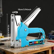 4-In-1 Manual Staple Gun Kit, Blue Color, Suitable For Wood, Fabric, Sofa Furniture, Felt And Canvas, No Electricity Required