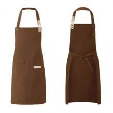1 pieza Delantal de chef unisex impermeable de lona resistente para restaurante, hotel, repostería, salón de belleza, manicura, cocina - Azul marino - Ver 11