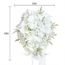 zxr INSUNSIX Ramo de lirio de calla de la novia flores de seda de 11 pulgadas para ceremonia de boda y aniversario blancos naturales125 - Blancosnaturales - Ver 3