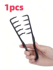 New Single-Piece Fluffy Wide-Tooth Styling Comb - Fluffy Texture, For Men, Made Of ABS Plastic With Textured Handle, Suitable For All Hair Types, Essential For Home Use, Back-To-School Season, Travel & Vacation, Can Be Used For Back-Brushing, Blow-Drying, Hairstyling, Haircuts, Edging, And Grooming - Multicolor - View 24