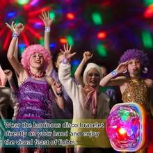 Voice-Controlled Smart Party Light With Wearable Bracelet And Car Suction Cup, Colorful Magic Ball Stage Lights For Disco Atmosphere, 4 Colors Remote Control DJ LEDs, Compact Portable Holiday Decorations - Creative Gift Idea Perfect For Home Parties - Blue - View 4