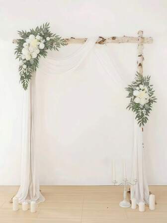 Artificial Flower Arch - White Artificial Flower Ceremony Welcome Arch, Wedding Reception Ceremony Decor Sign, Suitable For Weddings, Birthday Celebrations And Graduations. Perfectly Matches Wedding Arches, Party Decorations And Home Decor. Also Suitable For Easter, Thanksgiving, Valentine's Day And Other Holiday Occasions, An Ideal Holiday Gift.