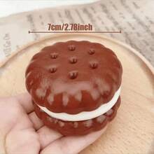 1个柔软舒缓、慢回弹巧克力奶油挤压玩具，柔软硅胶材质，减压挤压仿真食物，可爱手持，柔软舒缓、慢回弹，可爱设计，柔软Q弹，逼真挤压，母亲节毕业礼物 - 彩色 - 查看 12