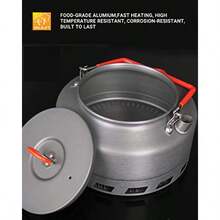 ZAQBulin Camping Kettle 1.6L Aluminum Alloy Open Campfire Coffee Tea Pot Fast Heating Outdoor Gear Great for Boiling Water light Portable for Hiking Picnic Travel - BLACK16L - Ver 7