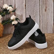 Women's Retro Mary Jane Sneakers Platform Cushioned Sole Casual Street Style Shoes - Black - View 11