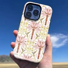 Estuche de teléfono con diseño de árbol de coco de verano y patrón retro para for  16 Pro Max, 15 Pro, 13, 11, 12, XS, 8 Plus y 7, estuche 2 en 1 brillante. - Multicolor - Ver 6