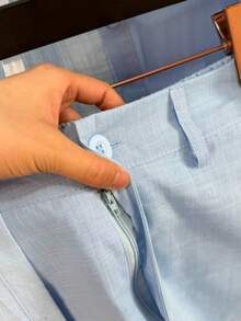 Linen Shirt And Shorts Set (2 Pieces) - Light Wash - View 4