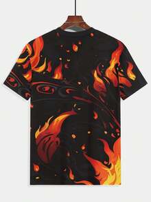 Comfortable & Versatile T-Shirt (Machine Washable) - Men's Retro 80s Pixelated Chick & Flame Graphic Design - 3D Digital Print Neon Glow - Casual Round Neck Short Sleeve - Summer Tee For Gaming, Halloween Costumes & Casual Attire - Ideal Gift For Men & Teens - Pixel Art Style With Vibrant Colors - Relaxed Fit For Daily & Sports Wear - Perfect For Casual Outings & Gaming Events - 混合色 - 查看 3
