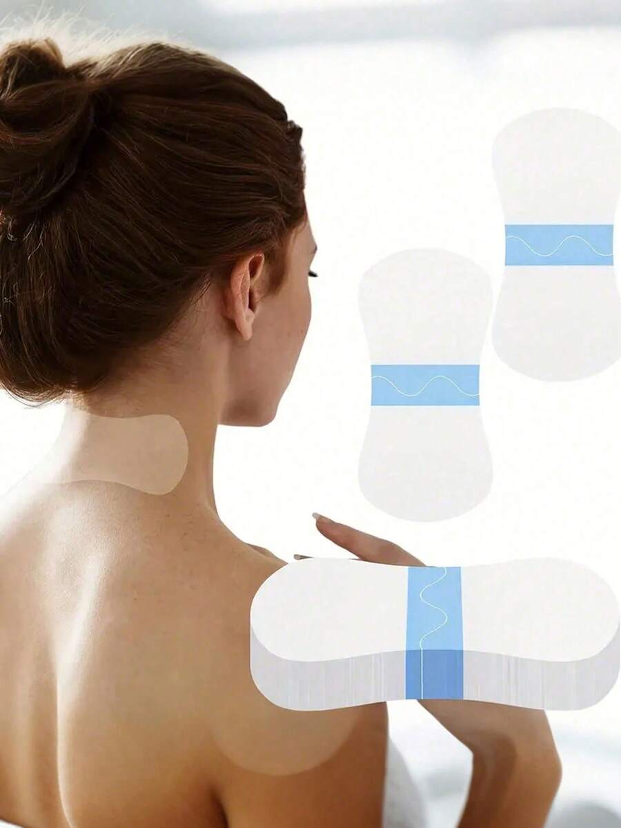 20pcs Invisible Neck Lift Patches, Neck Lift Tape, Face And Neck Lifting Tape, Easy To Wear, Flexible Fit, Waterproof, Neck Support Tape, Suitable For Daily Wear, Essential For Beauty Enthusiasts - Multicolor - View 1