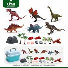 一套 12/18/19/24 个儿童动物恐龙仿真模型，逼真的微型野生动物模型，包括狮子、大象、长颈鹿、老虎、斑马、犀牛、黑猩猩、鳄鱼、猎豹、河马、棕熊，带收纳盒。 - 彩色 - 查看 14