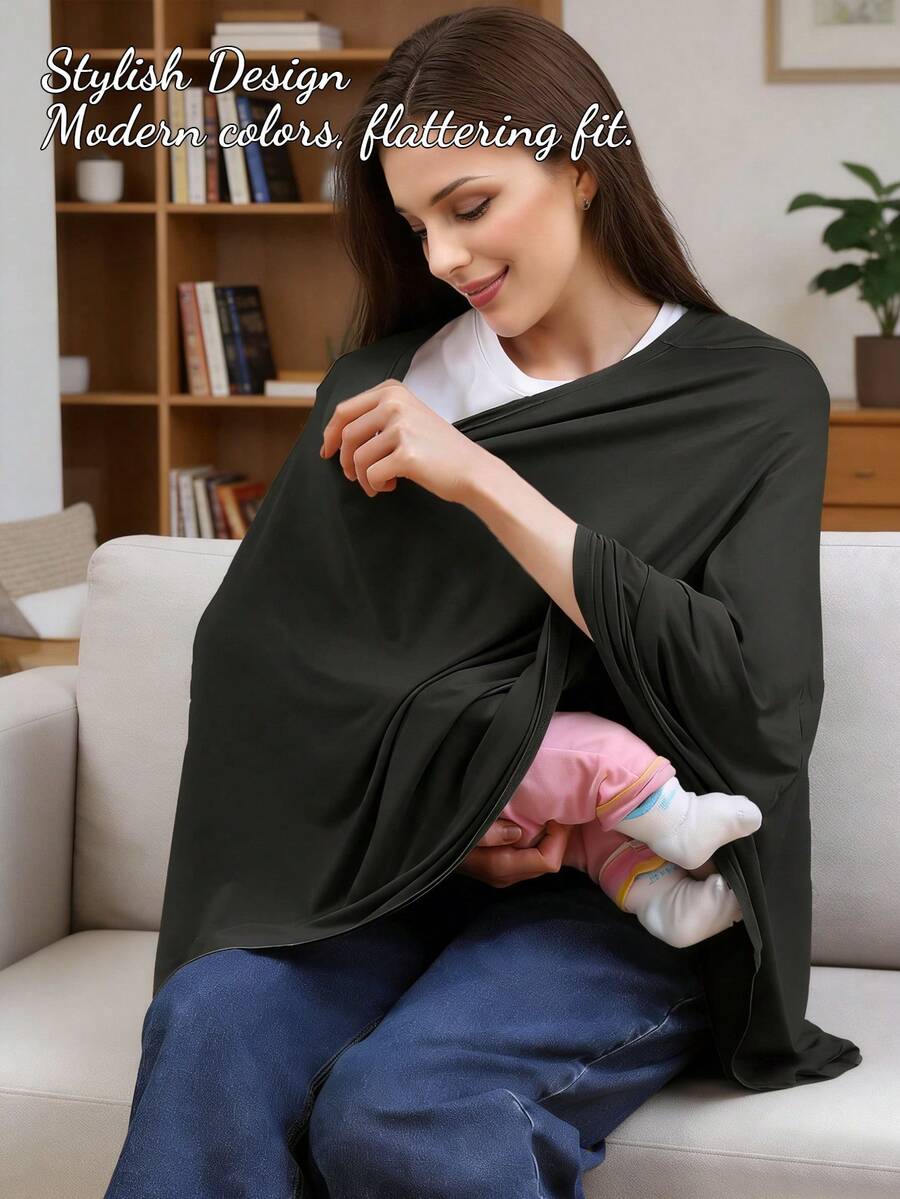 1pc Anti Exposure Nursing Cloth, Nursing Cloth, Nursing Cloth, Outdoor Shawl, Hood Covering, Suspender, Fig Cloth, Hood Covering