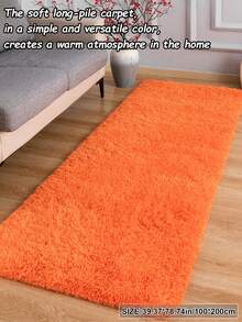 1 tấm thảm lông xù mềm mại, ấm áp, màu trơn, thảm nhung ấm áp mang không khí ngày lễ, trang trí phòng theo phong cách Bắc Âu tối giản hiện đại, trang trí nhà màu kem lông dày thoải mái, quà tặng theo mùa thu/đông, thảm trang trí Giáng sinh/Halloween/Ngày lễ tình nhân mềm mại, thảm dễ chăm sóc cho phòng khách, ghế sofa, phòng ngủ - Quả cam - Xem 13