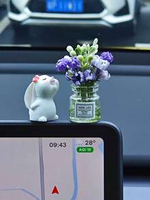 Đế lót ly hình hoa cúc và cỏ bốn lá dễ thương sáng tạo, Phụ kiện trang trí ô tô/máy tính để bàn mini, Đồ trang trí ô tô hình thỏ và mèo bằng cao su đáng yêu, Bình hoa mini có tượng động vật dễ thương, Thích hợp trang trí nội thất ô tô - Nhiều màu - Xem 19