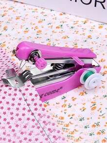 1pc Mini Manual Sewing Machine, Multifunctional All-In-One, Fast Sewing, Portable Metal Handheld Sewing Machine, Household Multifunctional Sewing Machine, Durable Metal Mini Handheld Sewing Tool, Suitable For Quick Clothing Repair, DIY Handicrafts, Curtains, Denim Sewing, Travel And Dorm Use, Easy To Operate, Compact And Portable; An Ideal Valentine's Day Practical Gift For Girlfriend, Boyfriend, Partner Or Family. - Multicolor - View 3
