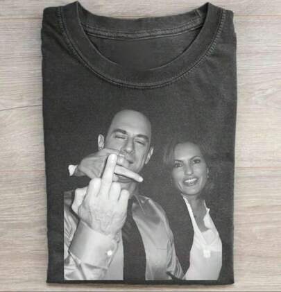 Law And The Retro Eliot Stabler And Olivia Benson Order Special Victims Movie Shirts-Tops, Men's Wear, High-Quality Men's Washed T-Shirts