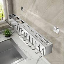 不锈钢厨房刀架，多功能壁挂式刀具收纳架，带筷子架 - 亮光 - 查看 5