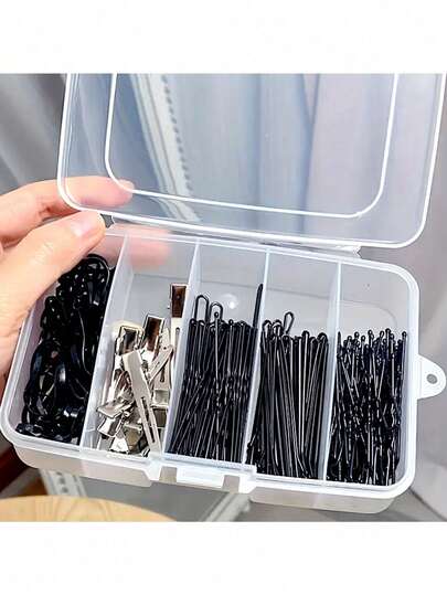 Caja de almacenamiento transparente de 5 rejillas - a prueba de polvo y portátil, puede almacenar joyas, pasadores de pelo y artículos pequeños - material de plástico ligero con diseño de tapa, fácil de usar