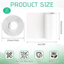 5/10 Rolls Thermal Printing Stickers, Adhesive Stickers, Suitable For Most Instant Printers, Kids Cameras, For Life Recording, Learning, Photos, DIY And More - 5 Volumes - View 5