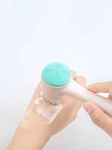 1pc New Double-Sided Face Washing Brush Soft Bristle Silicone Brush Cleansing Brush Facial Cleaning Brush Removing Blackheads And Pores Magical Tool Massage Makeup Brush Soft Home Manual Cleansing Brush 3D Face Washing And Cleansing Device Dual-Use Massage Brush, Carry It With You When Going Out/Traveling - Multicolor - View 11