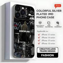 Funda de Teléfono con Patrón Artístico Motivacional para 17,16,15,14,13,12,11,Pro,MAX,plus, Cubierta Negra Mate a Prueba de Golpes - Z5 - Ver 10
