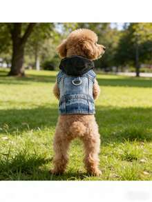 1pc New Hooded Harness Vest, Suitable For Small Dogs Like Poodle, Bichon Frise, Teddy, Spring/Autumn Pet Clothes - Black - View 7